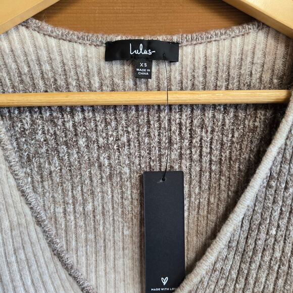 Lulu's Elevated Forecast Taupe Ombre Cropped Flare Sleeve Cardigan NWT XS Boho - Picture 5 of 6